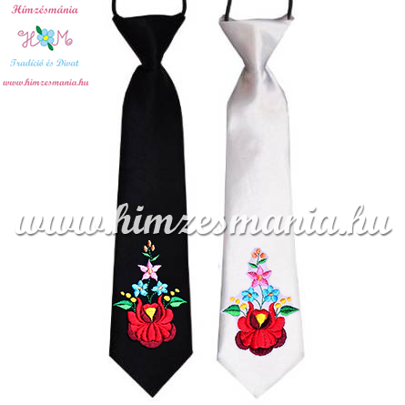 feher-fekete-gyerek-nyakkendok-kalocsai-minta-himzes